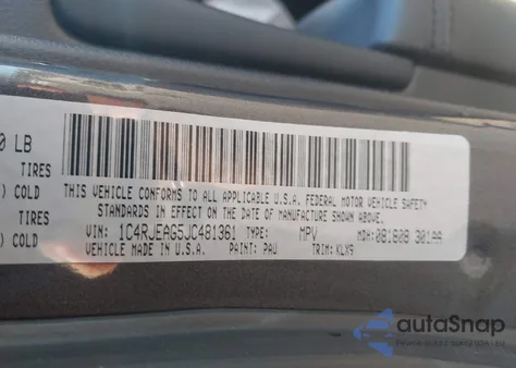 2018 Jeep Grand Cherokee Laredo E 4X2 from USA, damaged, VIN 1C4RJEAG5JC481361